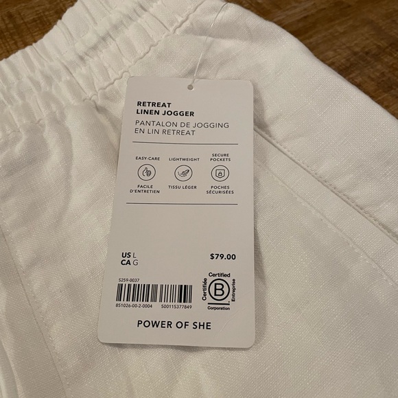 NWT Athleta Retreat Linen Joggers - Picture 7 of 7